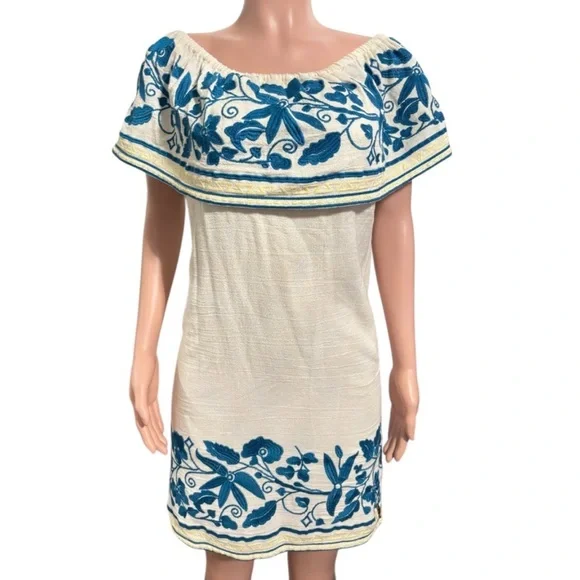 SCOTCH & SODA Women's Boho Off the Shoulder Dress with Embroidery - Picture 4 of 16